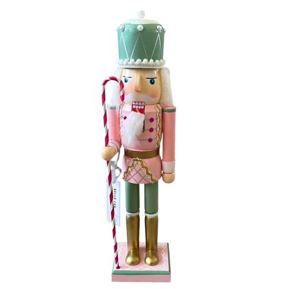 BELLA LUX Christmas Collection Nutcracker Candy Land Pastel 14" Home Decor NEW - Picture 1 of 16